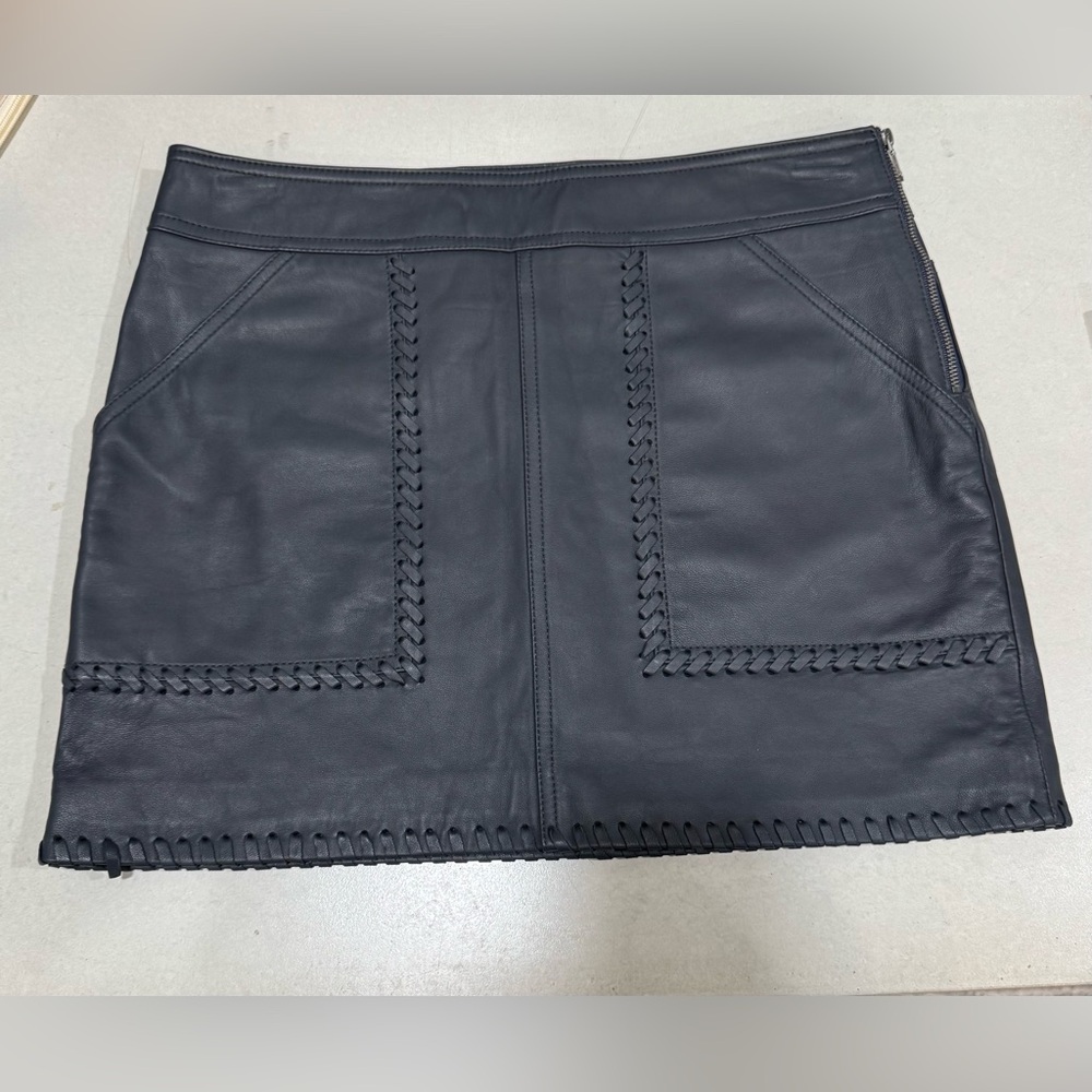 Rebecca Minkoff Navy Blue/Gray ish Leather Skirt